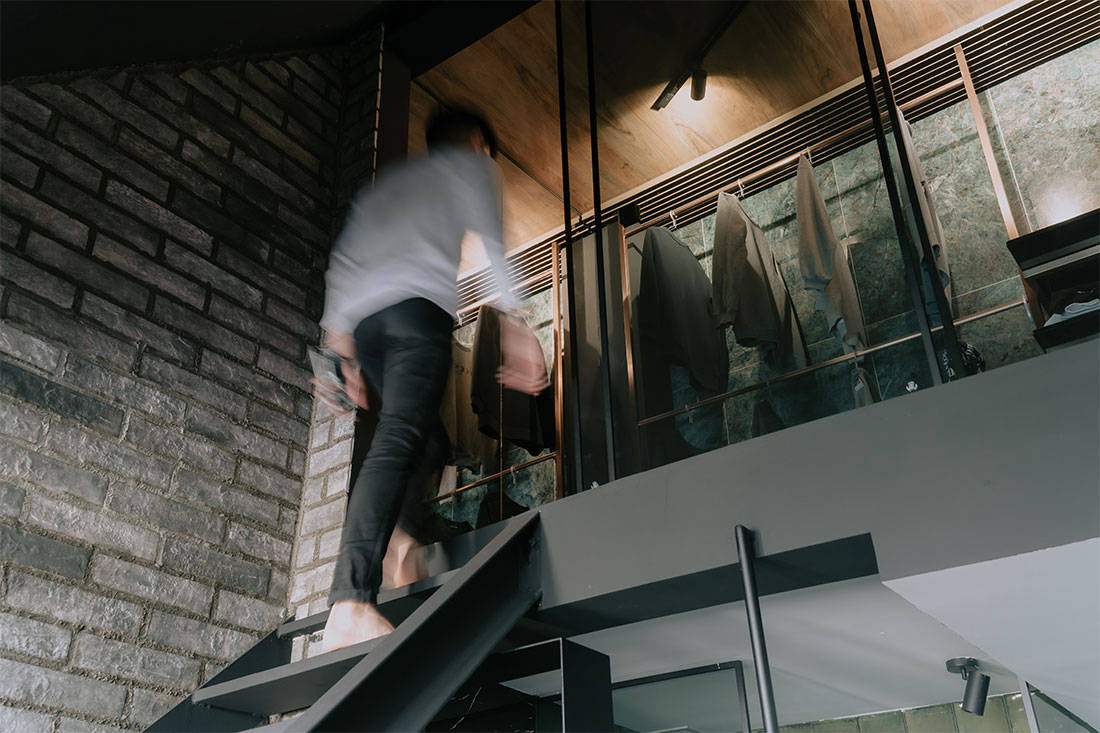 A 484-square-foot penthouse with an entire floor dedicated to the bathroom