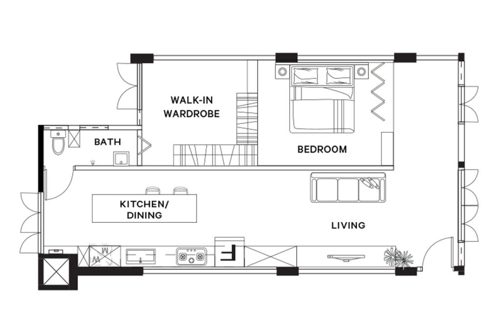 3-room flat floor plan