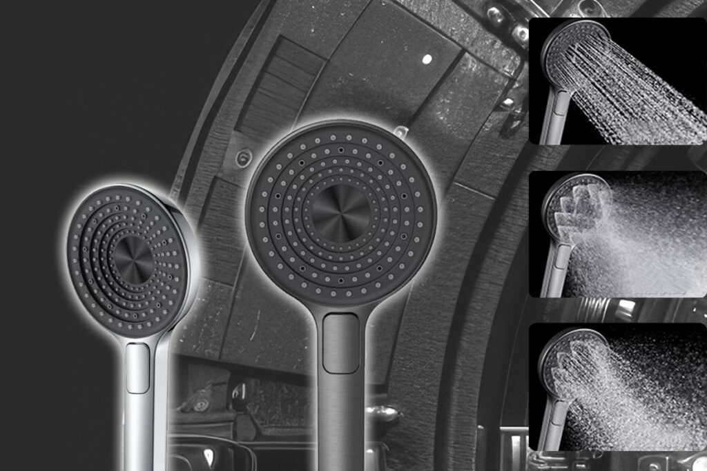 AALTO rain shower mixers with hand showers