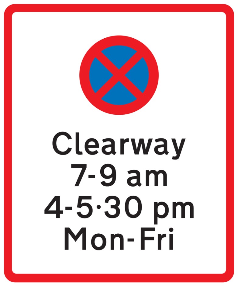 Clearway - In Conjunction With Parking Restriction