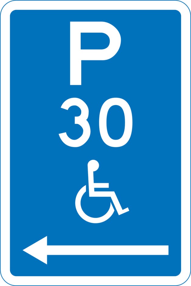 Disabled Parking Time Restricted P30 (With Arrows)
