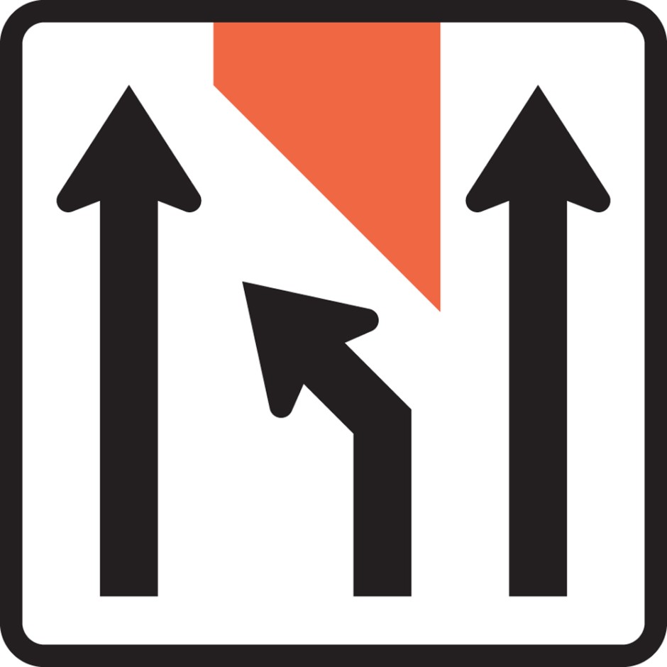 Three Lanes Center Lane Closed