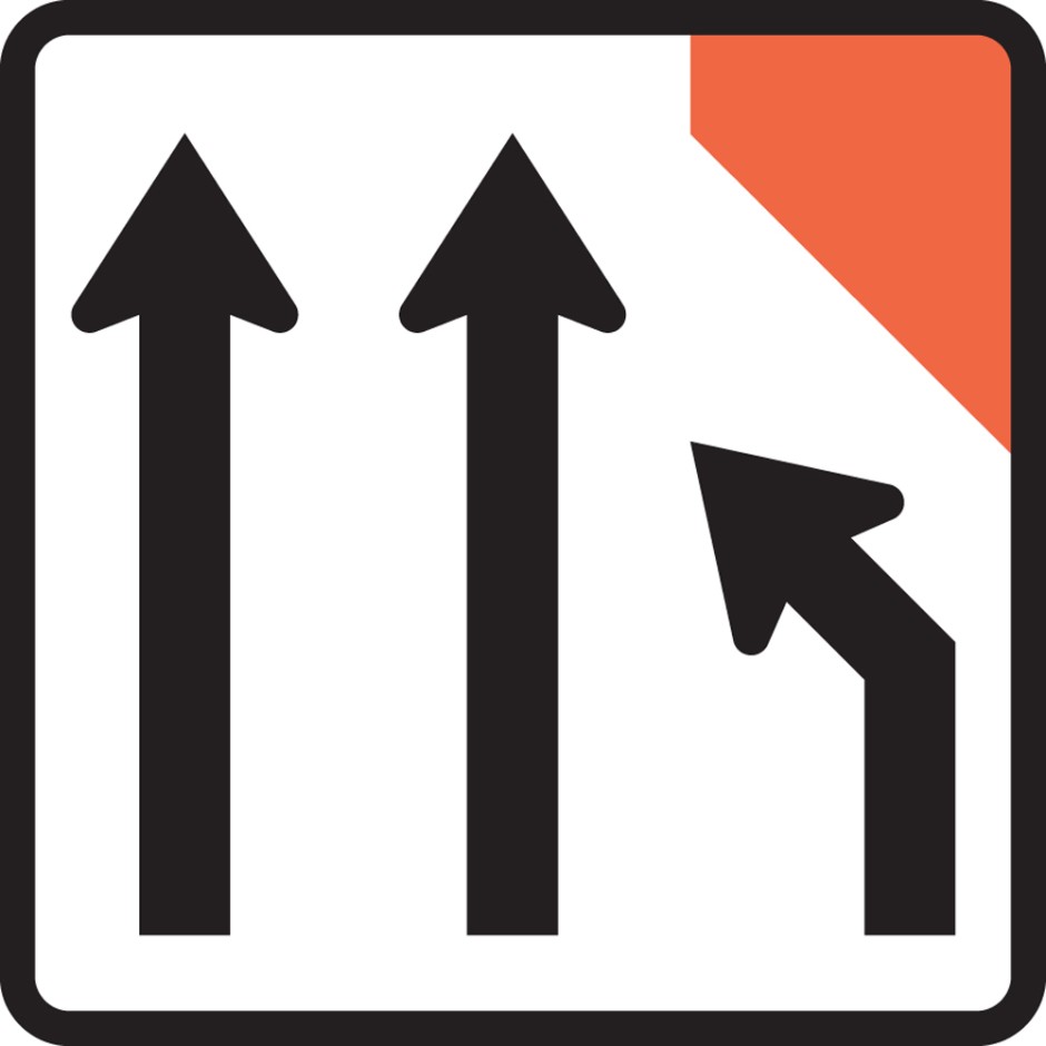 Three Lane One Way Road Closed (right)
