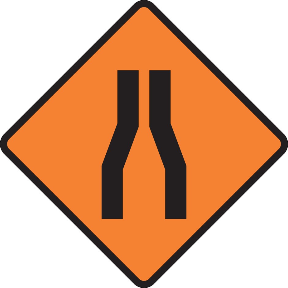 One Lane - Both Sides Narrowing