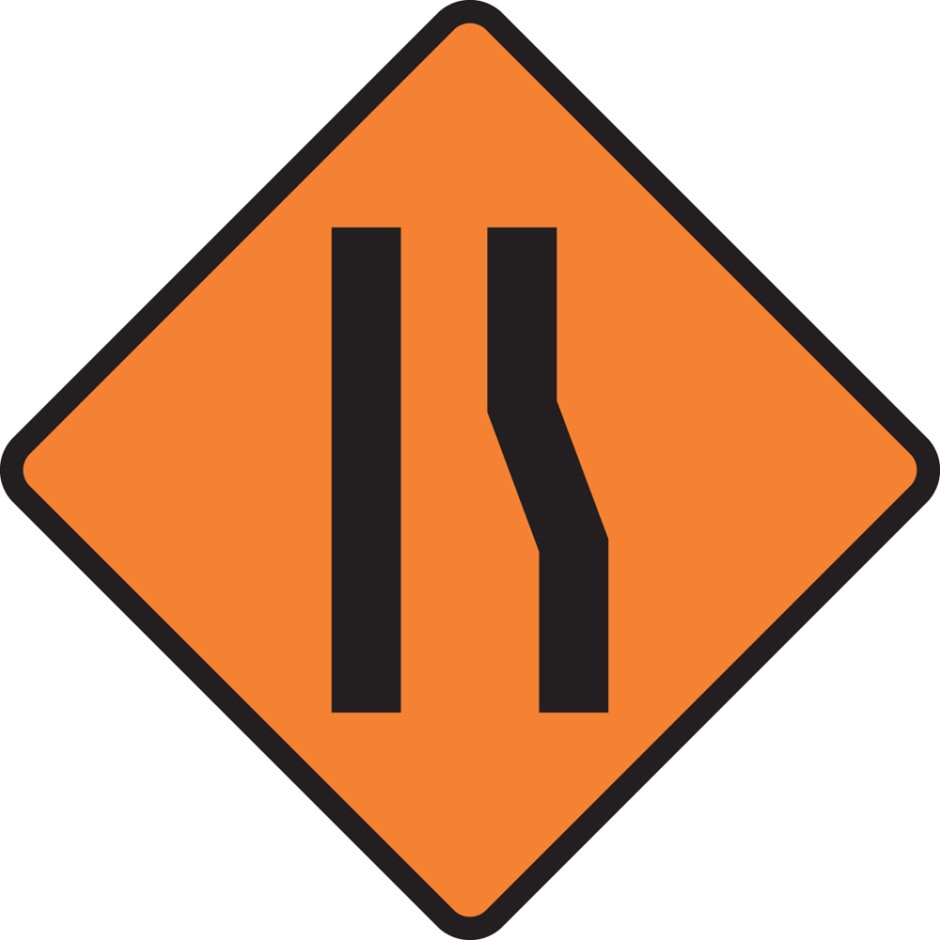 One Lane Road Narrowing (right)