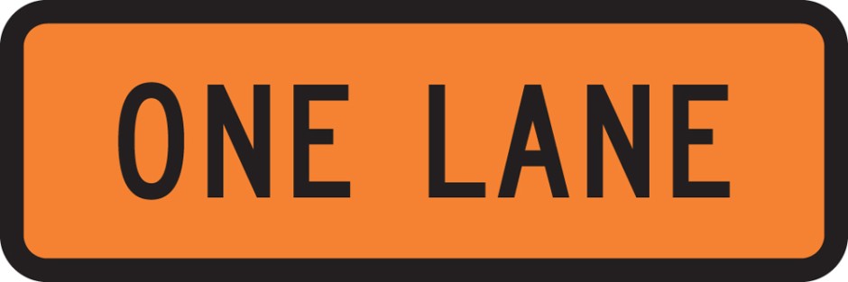 Road Narrows One Lane Supplementary