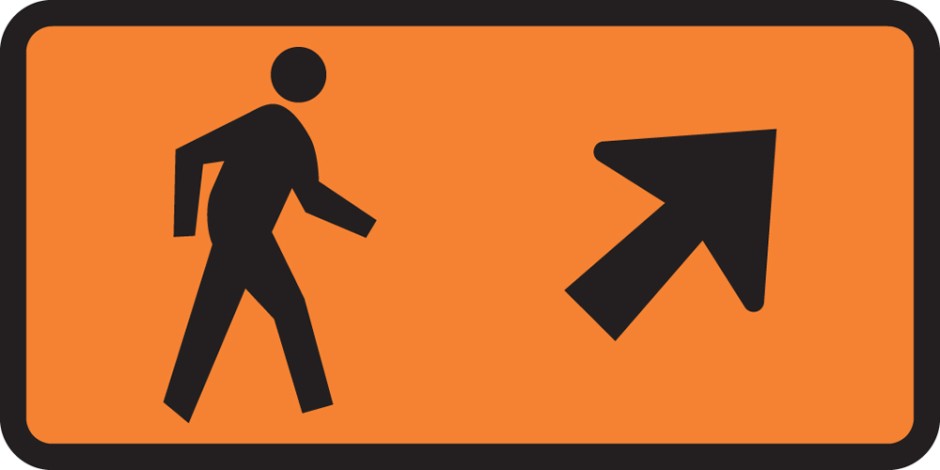 Pedestrian Direction - Veer Right
