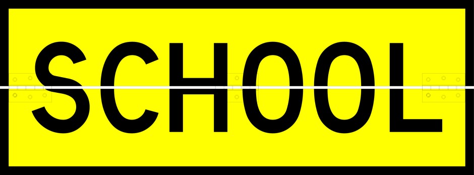 Folding "SCHOOL" Sign for Buses