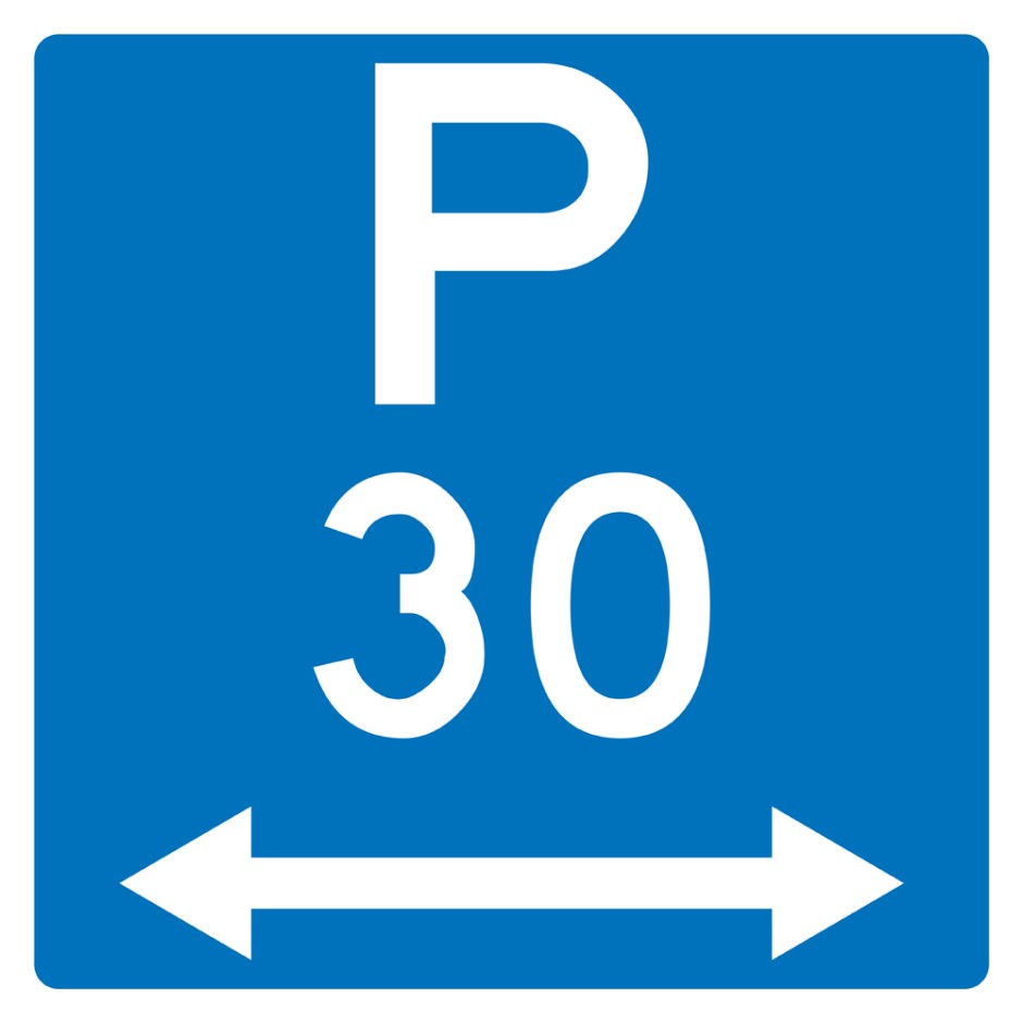 Restricted Parking Time Restricted P30 (With Arrows)