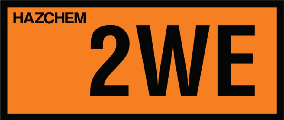 Hazchem 2WE Sign