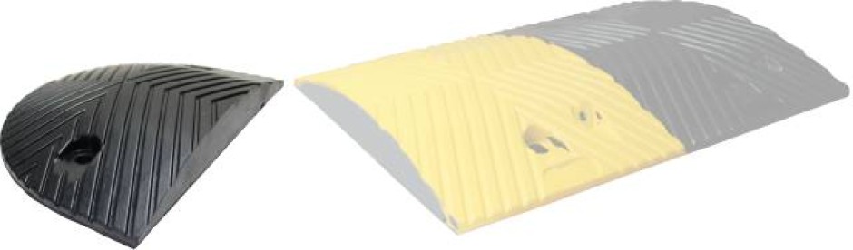 Rubber Speed Hump - Black End Cap