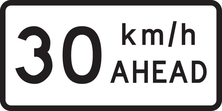 Road workers Speed Limit Ahead supplementary