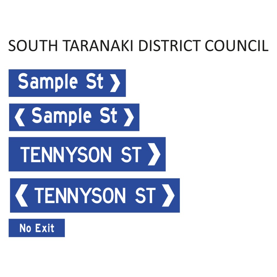 Street Name Blades - South Taranaki DC (STDC)