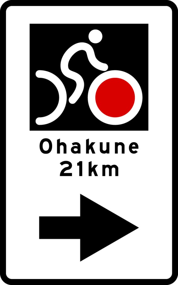 NZ Cycle Trail (NZCT) Route Arrow + Destination