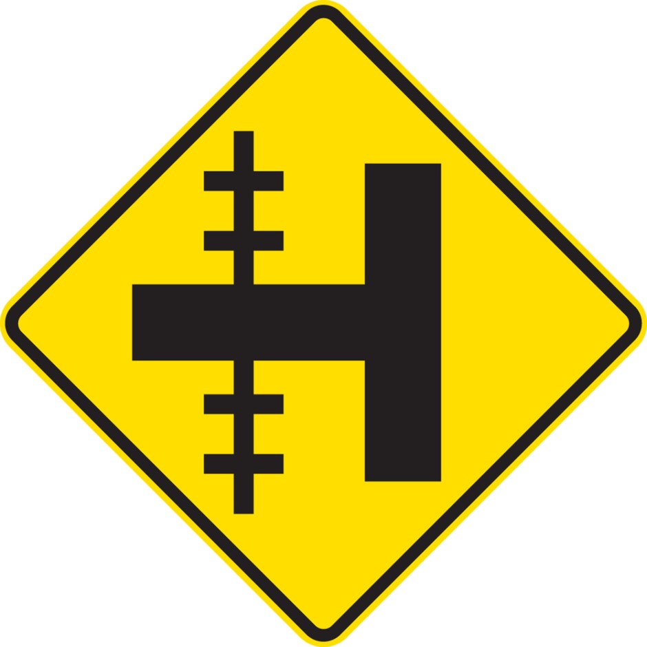 Railway Crossing On Side Road Uncontrolled - Left