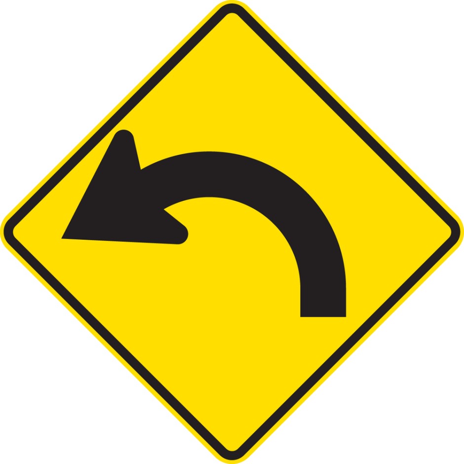 Curve Left - 90 degrees to 120 degrees