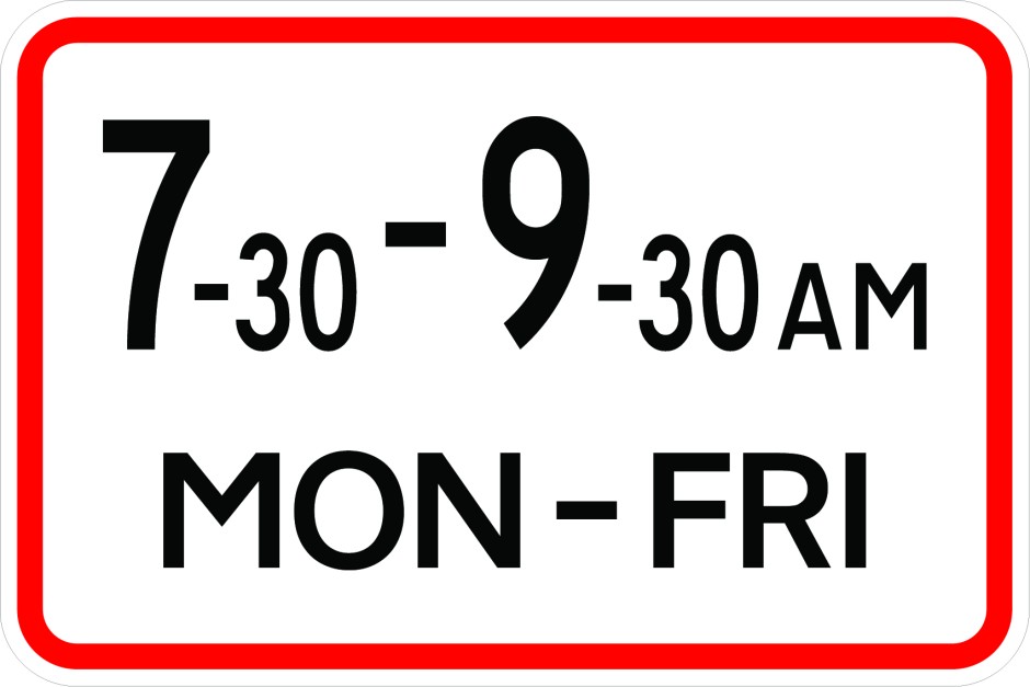 Bus Lane / Bus Only - Times & Day Supp