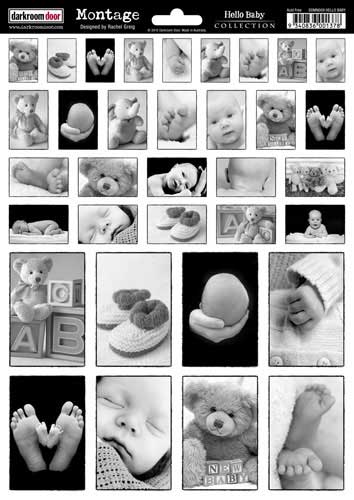 Darkroom Door A4 Montage - Hello Baby