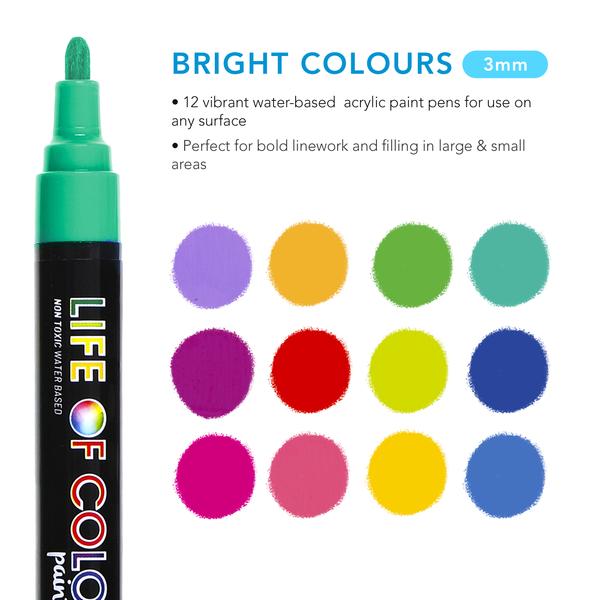 Bright Colour Paint Pens - Fine Tip - Time to Create Australia