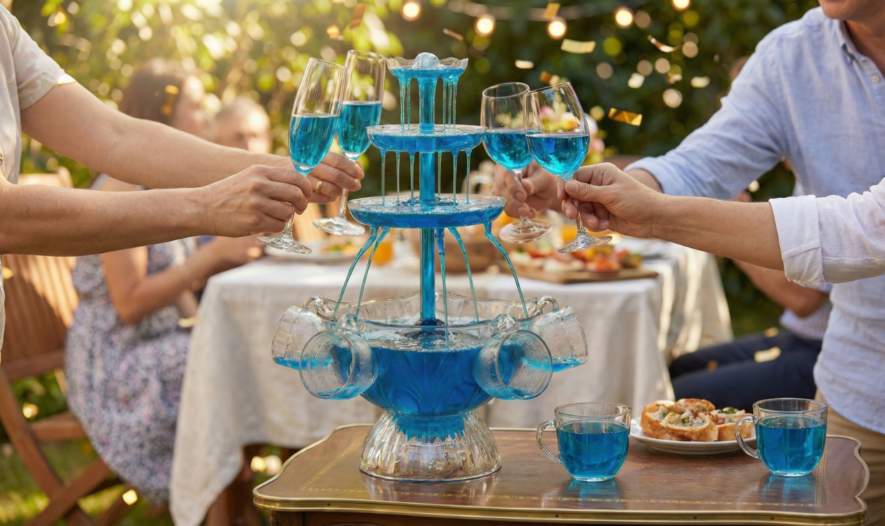 Cocktail fountain at sophisticated bar