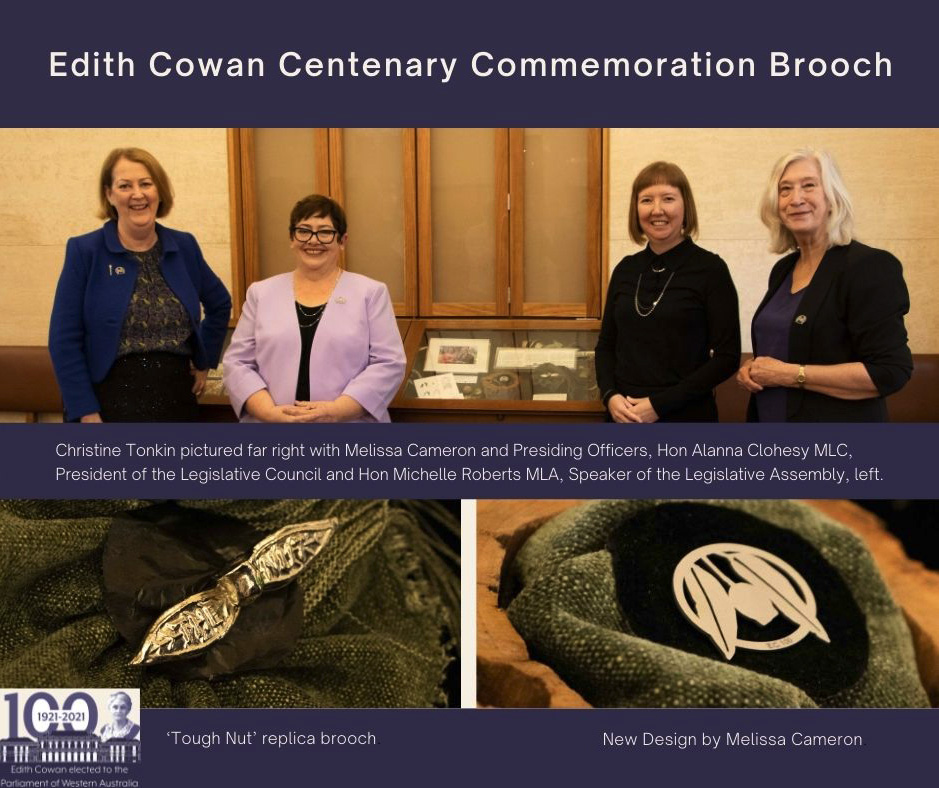 Edith Cowan commemorative pin featured in WA Parliament