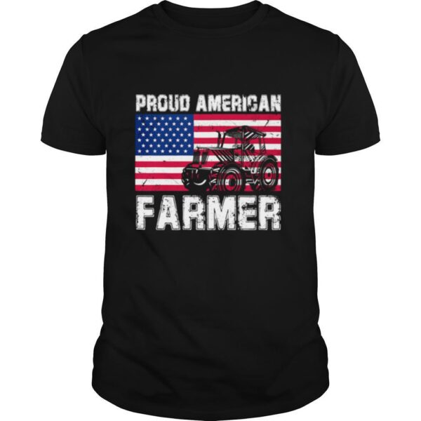 TshirtStation Proud American Farmer Flag Shirt