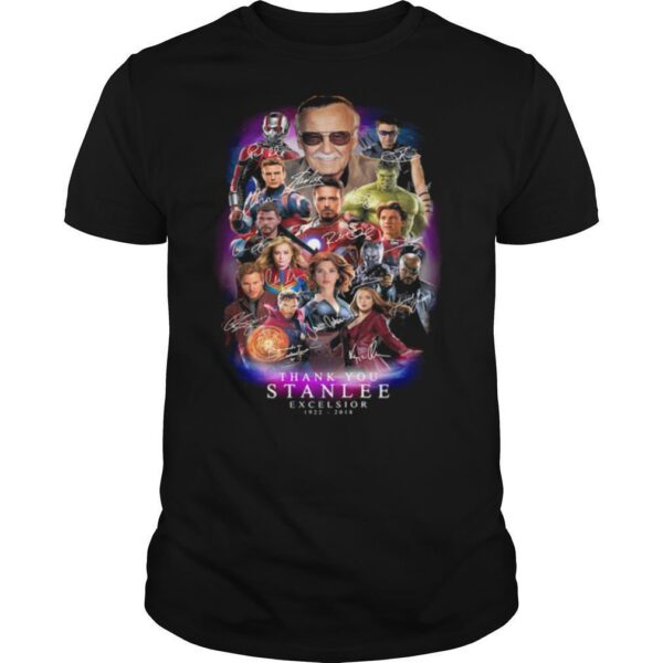 TshirtStation Rip Black Panther Marvel Heroes Thank You Stan Lee Excelsior Signatures Shirt