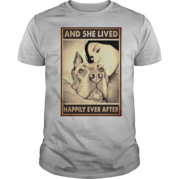 TshirtStation Pitbull And Mom And She Lived Happily Ever After Poster Shirt