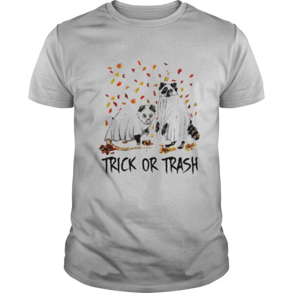 TshirtStation Halloween Cat Ghost Trick Or Trash Shirt