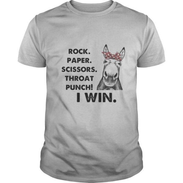 TshirtStation Donkey Rock Paper Scissors Throat Punch I Win Shirt