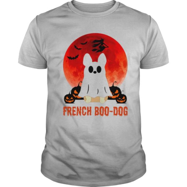 TshirtStation Halloween Cat Ghost French Boo Dog Sunset Shirt