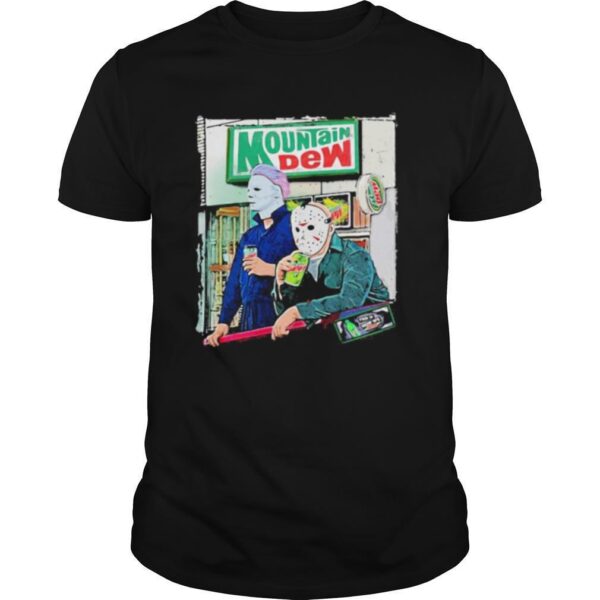 TshirtStation Halloween Jason Voorhees Michael Myers Mountain Dew Shirt