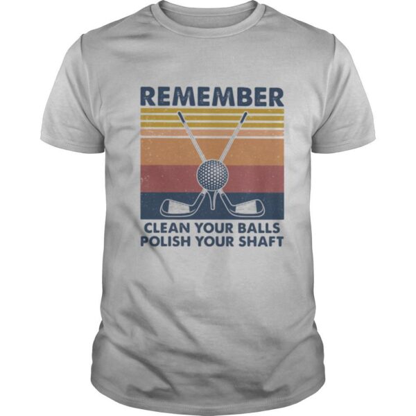 TshirtStation Remember Clean Your Balls Polish Your Shaft Golf Vintage Retro Shirt