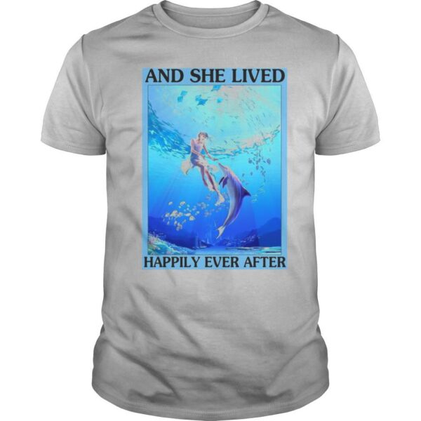 TshirtStation Dolphin And She Lived Happily Ever After Poster Vertical Poster Shirt