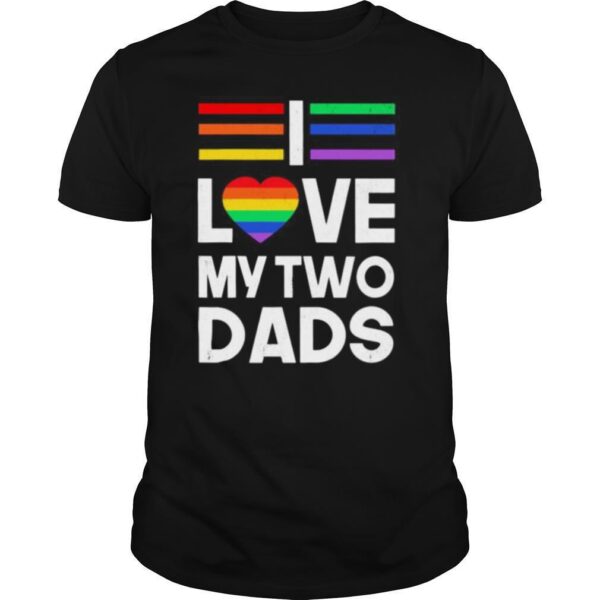 TshirtStation Lgbt Love My Two Dads Heart Shirt
