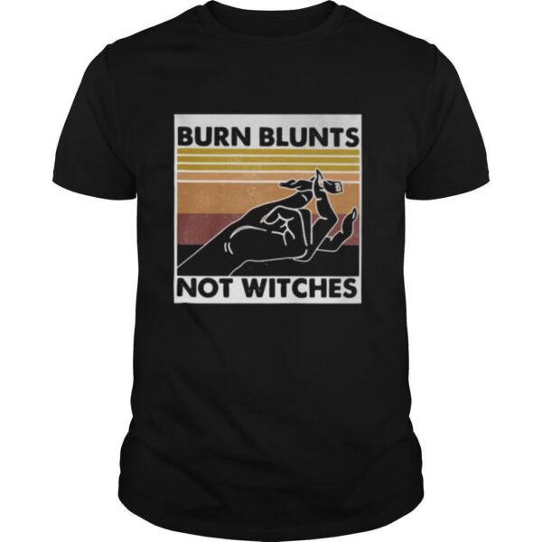 TshirtStation Burn Blunts Not Witches Vintage Retro Shirt