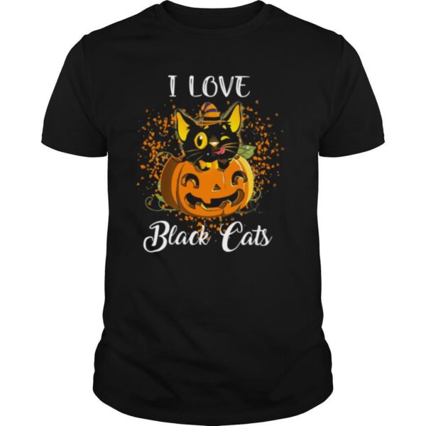 TshirtStation I Love Black Cats Pumpkin Halloween Shirt
