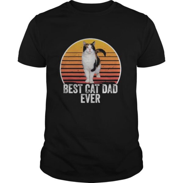 TshirtStation Best Cat Dad Ever Line Vintage Retro Shirt