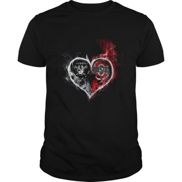 TshirtStation Heart Las Vegas Raiders And Ohio State Buckeyes Shirt