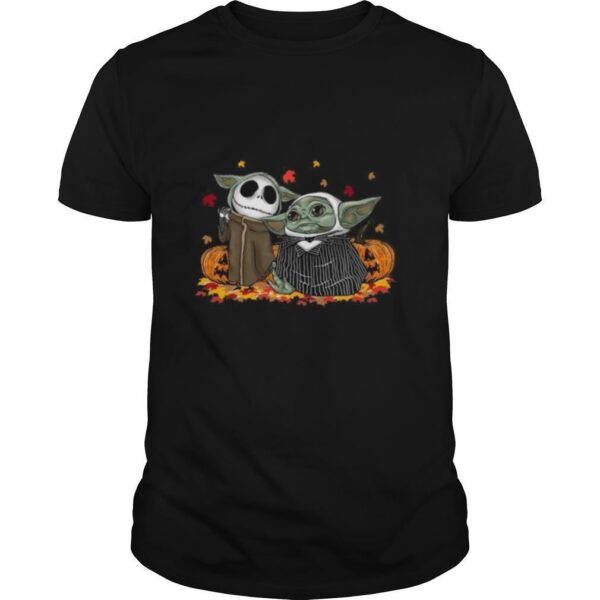 TshirtStation Baby Jack Skellington And Baby Yoda Happy Halloween Shirt
