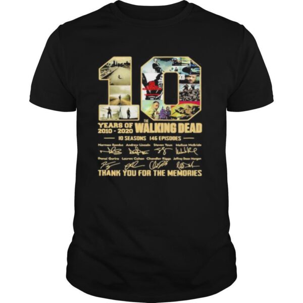 TshirtStation Years Of The Walking Dead Seasons Episodes Thank For The Memories Signatures Shirt