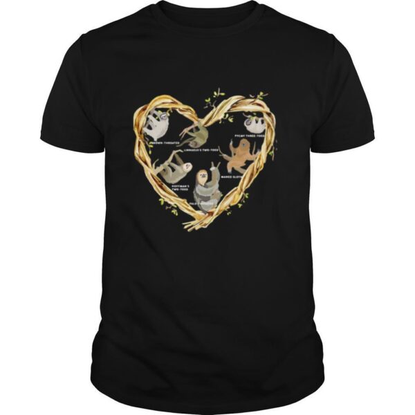 TshirtStation Love Chart Sloth Heart Shirt