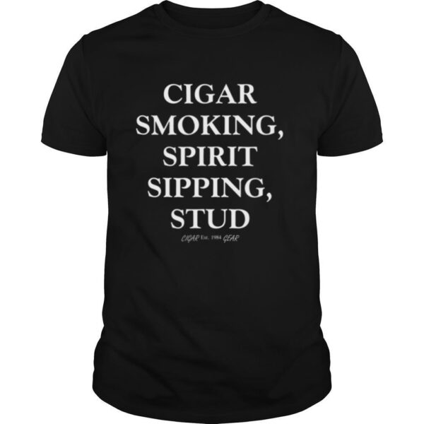 TshirtStation Mens Cigar Smoking Spirit Sipping Stud Funny Cigar Quotes Shirt