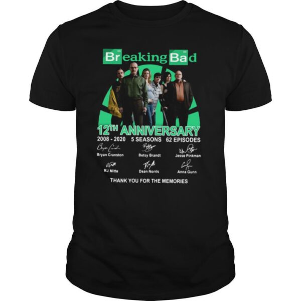 TshirtStation Breaking Bad Movie Th Anniversary Seasons Episodes Thank You For The Memories Signatures Shirt