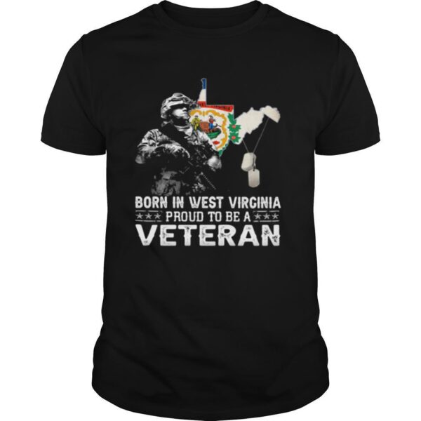 TshirtStation Born In West Virginia Proud To Be A Veteran Shirt