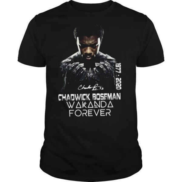 TshirtStation Black Panther Rip Chadwick Boseman Wakanda Forever Signature Shirt