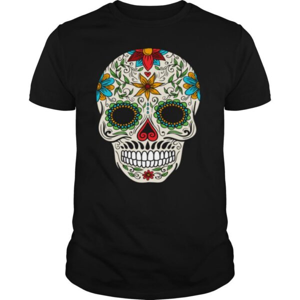 TshirtStation Floral Sugar Skull Day Of The Dead Shirt
