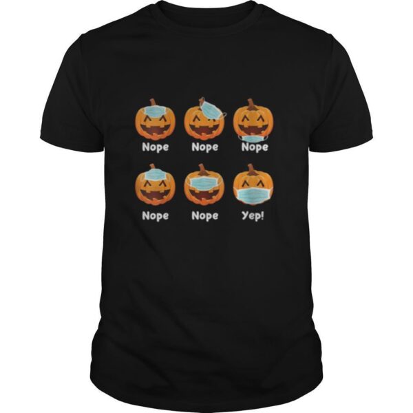 TshirtStation Halloween Pumpkin Wearing Mask Wrong Funny Shirt