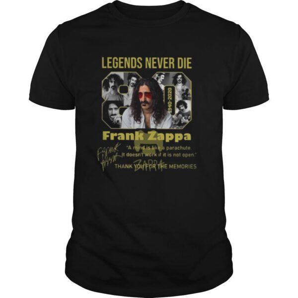 TshirtStation Legends Never Die Years Frank Zappa Signature Shirt