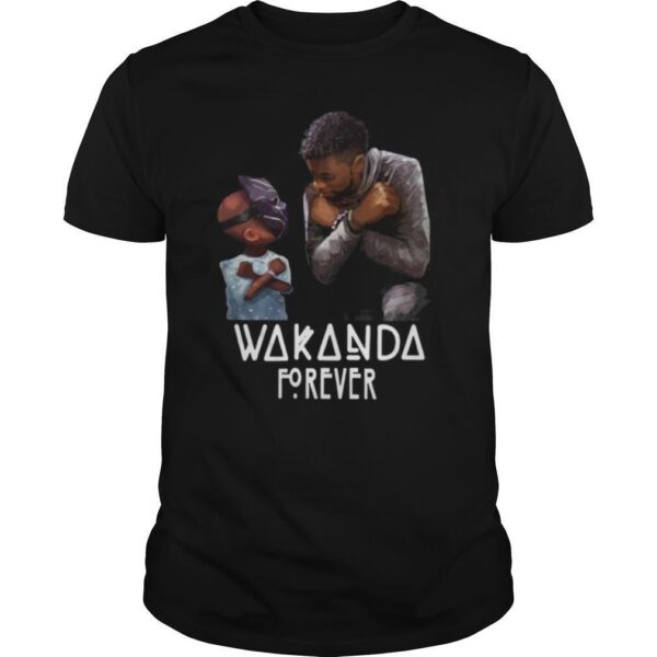 TshirtStation Black Panther Chadwick Boseman And Baby Wakanda Forever Shirt